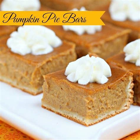 Pumpkin Pie Bars Easy Recipes Pinterest