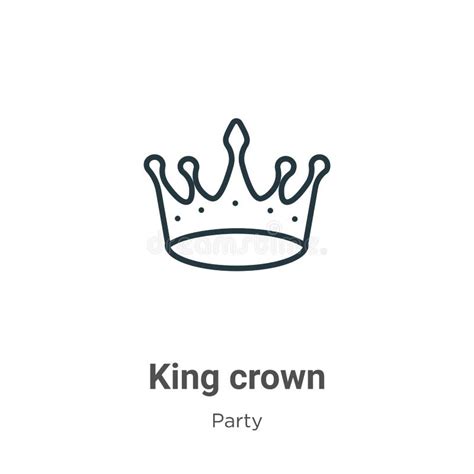 King Crown Outline Vector Icon Thin Line Black King Crown Icon Flat