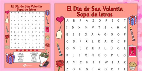 Sopa De Letras De San Valentín Teacher Made