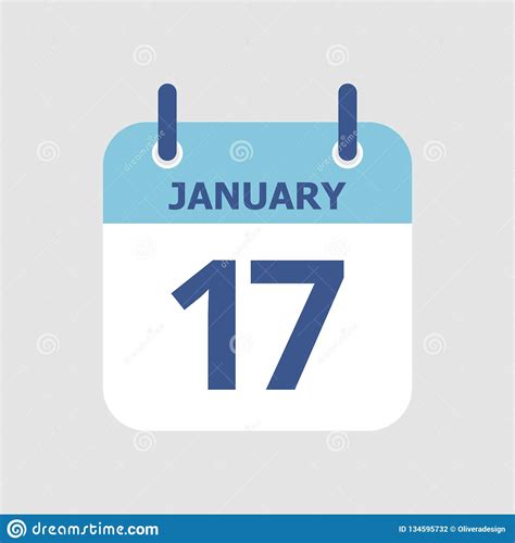 Calendar 17th Of January Stock Vector Illustration Of Lifestyle