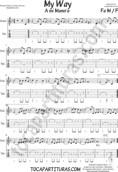 Tubescore My Way By Frank Sinatratab Sheet Music For Guitar In F Major