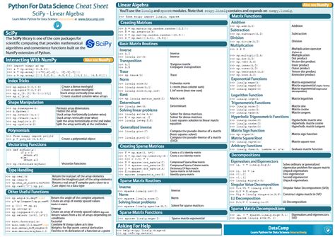 Best 10 Scipy Cheat Sheets Be On The Right Side Of Change