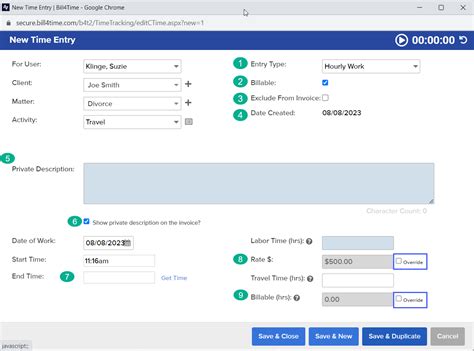 Time Entry Bill4time Support