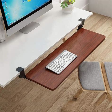 Keyboard Tray Under Desk Sliding With C Clamp Mount System Slide Out