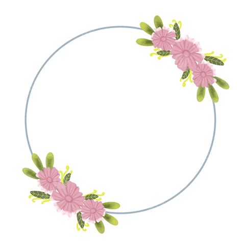 Simple Circle Frame Png Transparent One Circle Flower Frame Simple