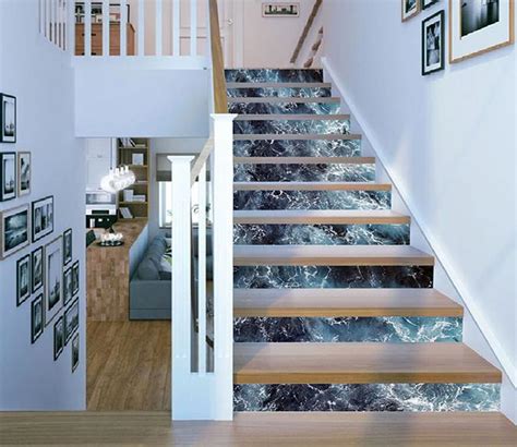 3d Rippling Sea 1406 Stair Risers Aj Wallpaper