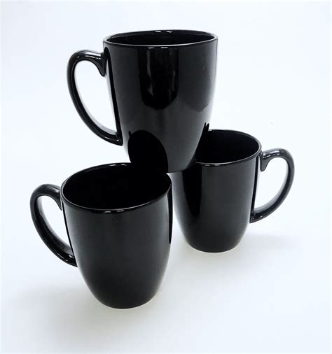 Corelle Black Stoneware Mugs Corelle Ceramic Black Mugs Black
