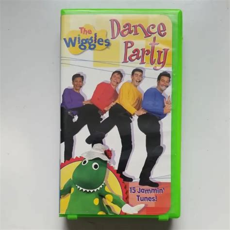 The Wiggles Dance Party Vhs Tape Green Clamshell Case 2001 Movie Tested