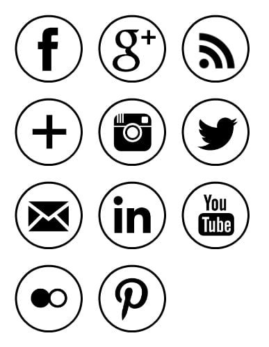 Free Social Media Icons Black Circle Rings Geek Fairy Design Studio