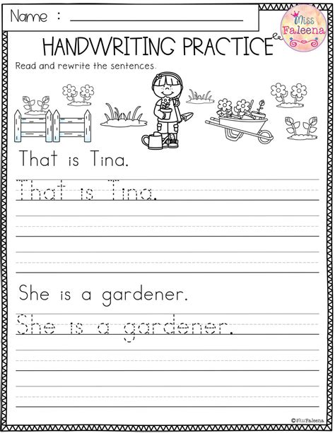 Printable Kindergarten Writing Sentences Worksheets Printable Worksheets