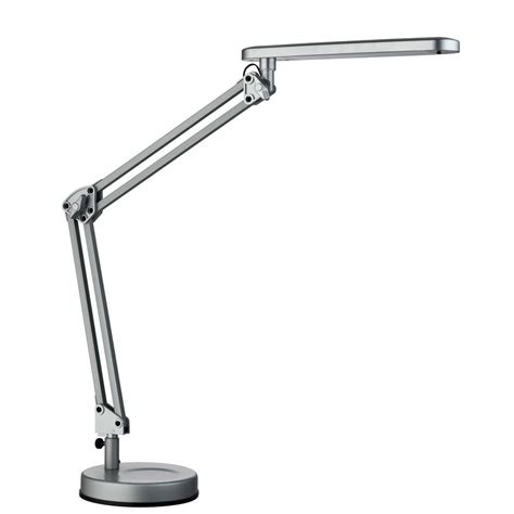 The lamp has a sturdy base so it won't easily be knocked over. Searchlight 8242SI LED Silver Cylinder Head Desk Partner ...