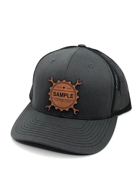 24 Custom Logo Hats Custom Leather Patch Hat Cap Leather Etsy