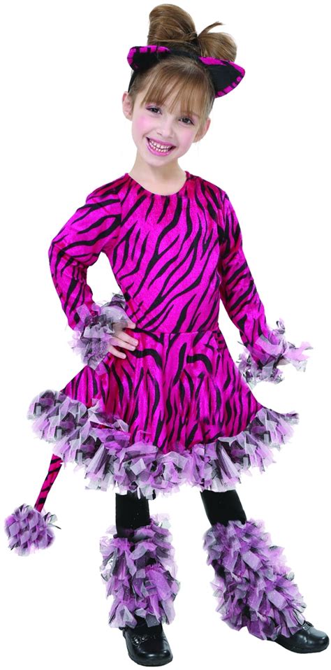 Living Fiction Adorable Tiger Animal Halloween 3pc Girl Costume Pink