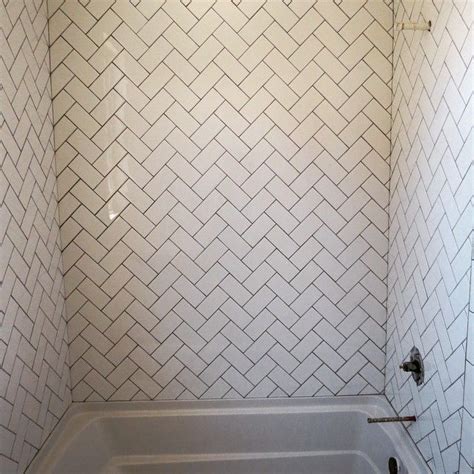 Herringbone Patterns I Decided To Do A White 3x6 Subway Tile But Lay