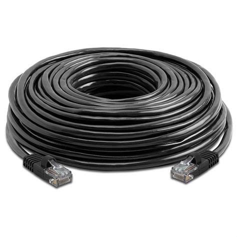 75ft Cat5e Ethernet Cable Black Utp 350 Mhz 1gbps Rj45 Lan
