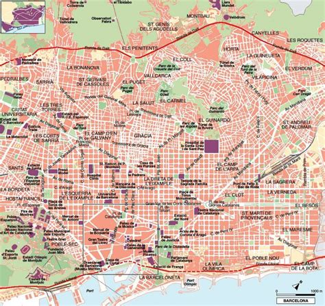 City Map Of Barcelona Printable Printable Maps
