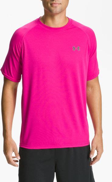 Under Armour New Tech Heatgear Tshirt In Pink For Men Lyst