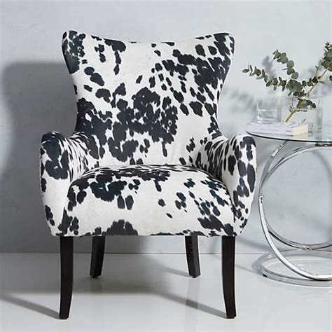 Dallas Black And White Cow Hide Look Chair By Kaleidoscope Kaleidoscope