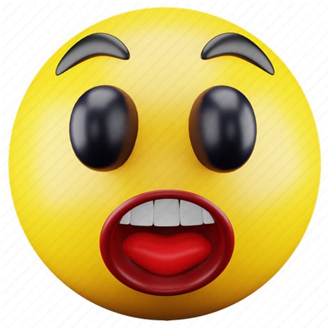Face Emoji Expression Emoticon Astonished Shocked 3d Illustration