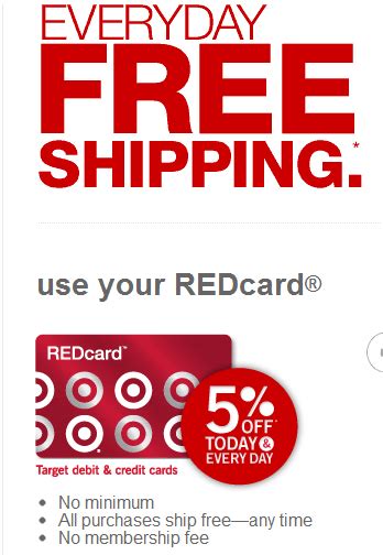 To get your free redcard enter your details below FREE IS MY LIFE: FREE Shipping on Target.com with the Target Red Credit or Debit Card - NO MINIMUM!