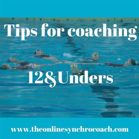 tips for coaching12andunders 2 swimming workout synchronized swimming personal trainer app