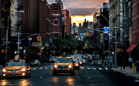 New York City Streets At Sunset Fondos De Pantalla Gratis Para