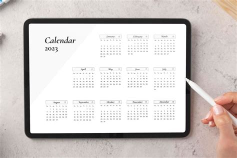 Yearly Canva Calendar Template 2023 Wall Calendar Portrait And