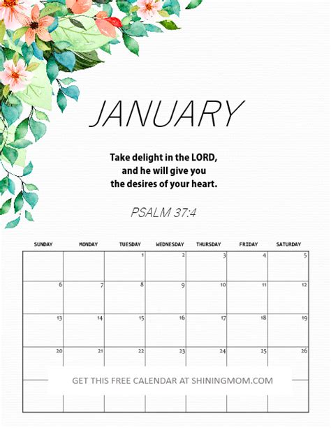 Free Printable January 2019 Calendar 12 Awesome Designs