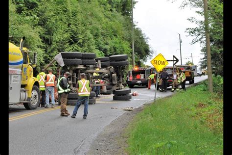 Highway 14 Open Again After Logging Truck Tips Spills Load Victoria