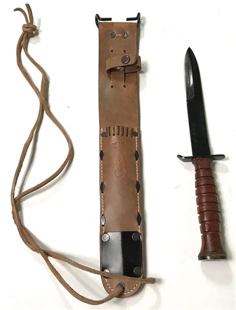 M3 Fighting Knife And M6 Leather Scabbard Man The Line