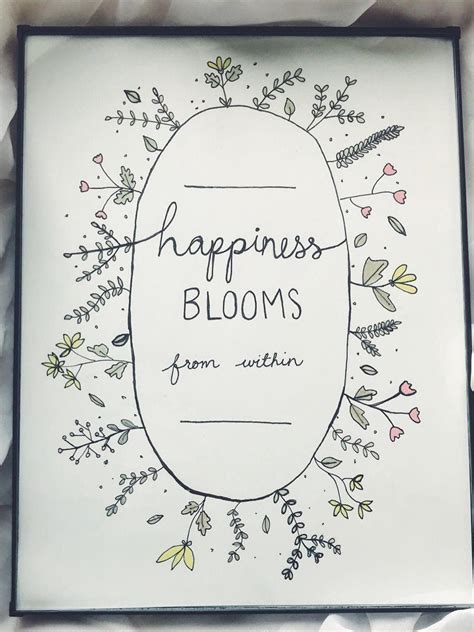 Framed Handmade Happiness Blooms From Within Etsy