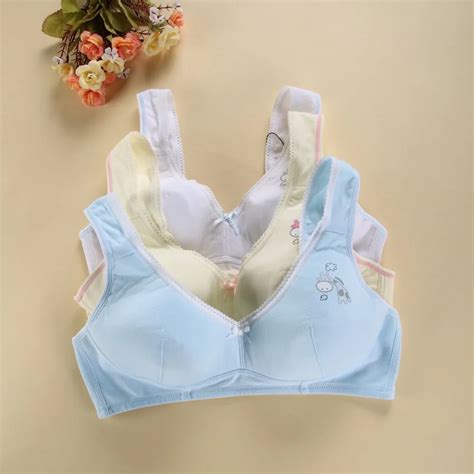 Puberty Growing Girls Cotton Bra Wire Free Cheap Teenage Underwear Cute