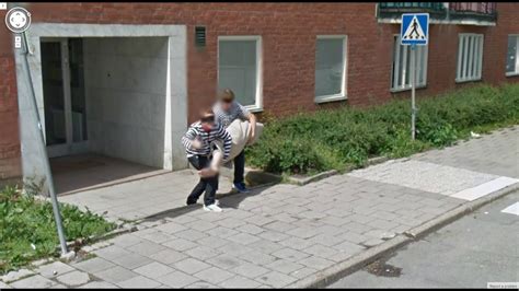Google currently has the street view photo under review, but the german newspaper spiegel has a record of the photo. Unique sightings on Google Earth Street View 12 - YouTube