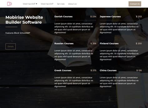 Mobirise Website Builder Software Features Block SchoolAMP Mobirise