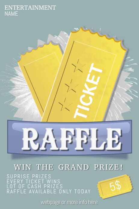 Raffle Giveaway Ticket Poster Flyer Template Postermywall