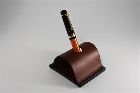 Fountain Pen Holder Fountain Pen Stand Leather Single Desk Etsy