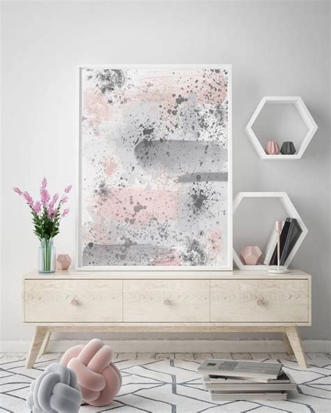 Abstract Painting Blush And Gray Print Watercolor Art Paint Etsy Uk