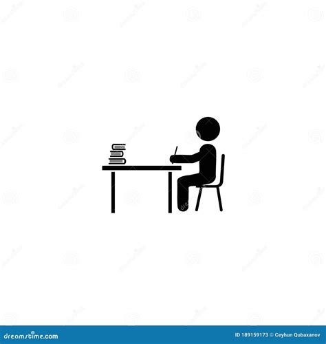 Back To School Silhouette Of A Man Sitting At A Desk Sitting At A