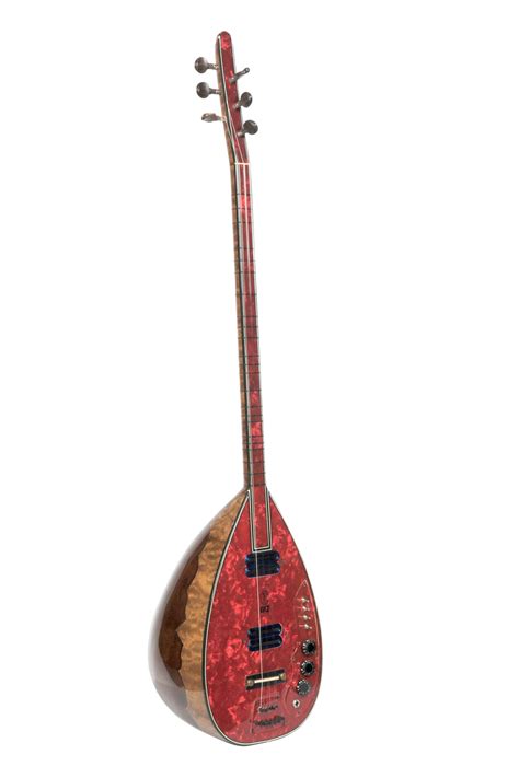 Turkish Electro Saz Juniper Mother Of Pearl Red Artec Magnetic Saz