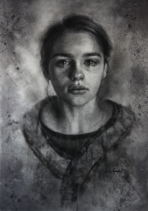 Affliction 18x24 Charcoal On Paper Marta Crawford Portrait Drawing