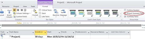 Add Project Summary Tasks And Outline Numbers In Project 2010