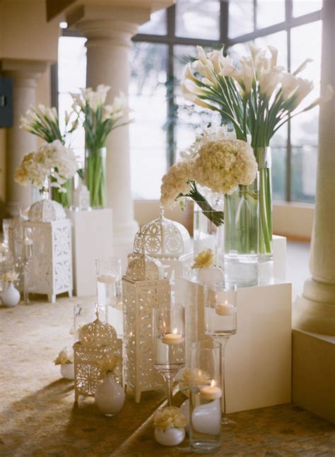 Modern Elegant White Ceremony Decor Elizabeth Anne Designs The