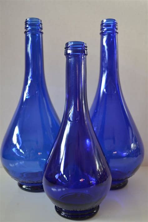 Vintage Italian Cobalt Blue Tear Drop Bottles Set Of Cobalt Blue