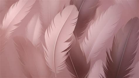Coloured Feathers In Pink On The Background In The Style Of Subtle
