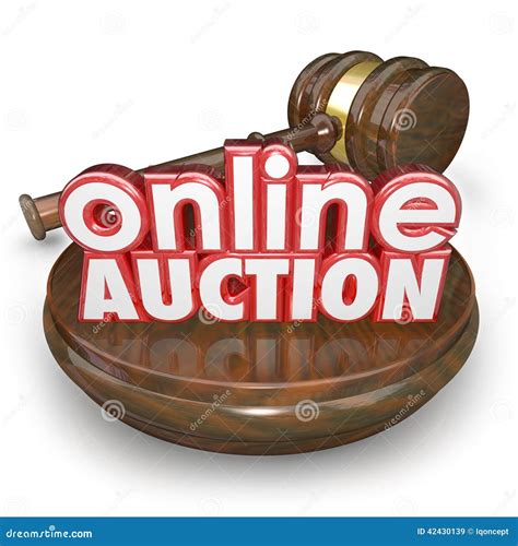 Online Auction Gavel Internet Bidding Web Site Win Buy Item Stock