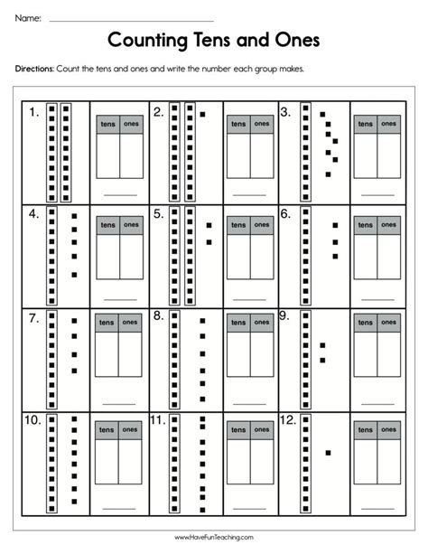 Count Tens And Ones Worksheet Have Fun Teaching
