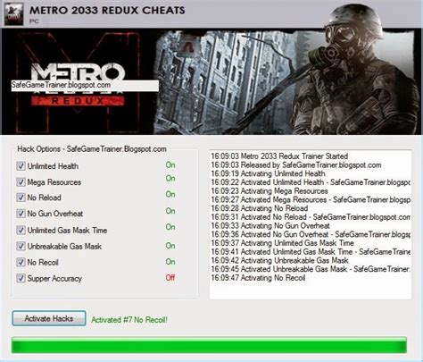 Free Working Games Trainers Cheats Hacks Metro 2033 Redux Trainer