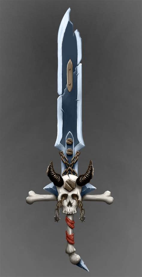 frozen iron sword of the chained skull levente molnár on artstation at artstation