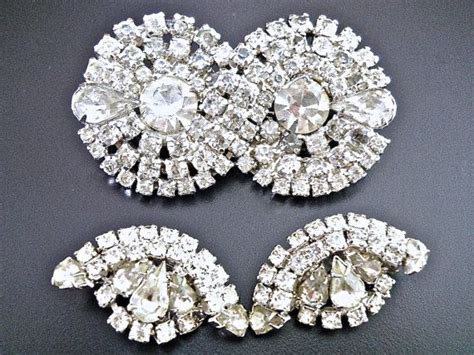 Art Deco Kramer Of Ny Brooch Earrings Set Clear By Renaissancefair