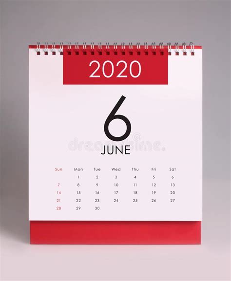 Simple Desk Calendar 2020 June Stock Photo Image Of Simple Monthly